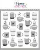 PRETTY PINK POSH:  Layered Coffee Cups | Layered Stencil 3PK