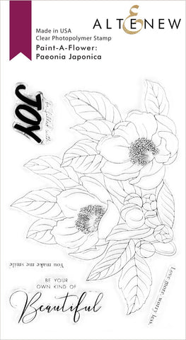 ALTENEW: Paint-A-Flower: Paeonia Japonica Outline | Stamp