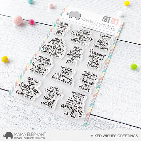MAMA ELEPHANT: Mixed Wishes Greetings | Stamp – Doodlebugs