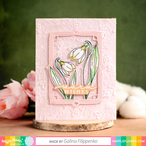 Waffle Flower Crafts - Clear Photopolymer Stamps - Snow Drop - January Birth Flower