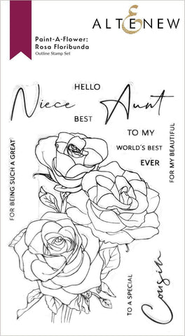 ALTENEW: Paint-A-Flower: Rosa Floribunda Outline | Stamp