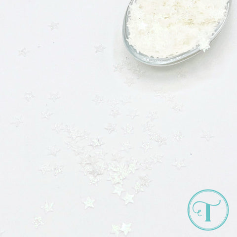 TRINITY STAMPS: Confetti Embellishment Mix | White Sparkle Stars